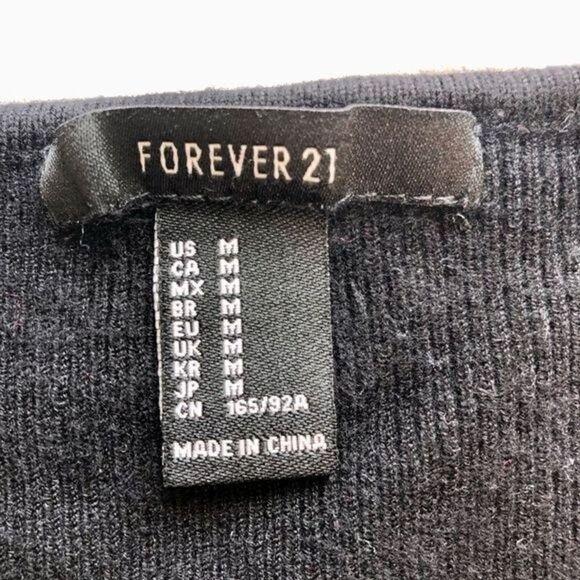 Forever 21 Black Midriff Long-sleeved Shirt - Picture 3 of 4